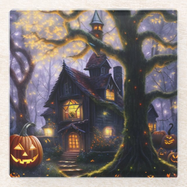 pumpkin/fall/autumn/Halloween  Glass Coaster (Front)