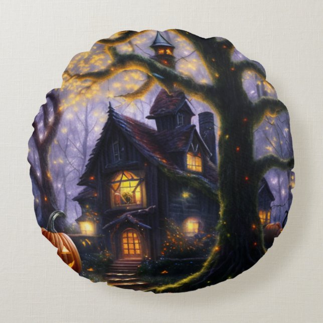 pumpkin/fall/autumn/Halloween  Round Cushion (Front)