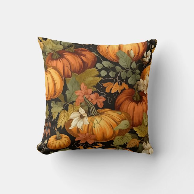 Pumpkin Fall Autumn Rustic Cushion (Front)