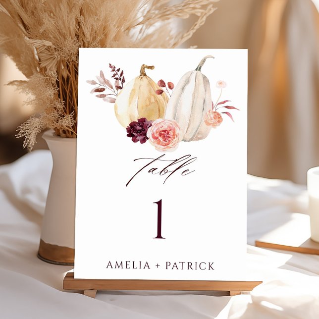 Pumpkin Fall Autumn Rustic Wedding  Table Number (Creator Uploaded)