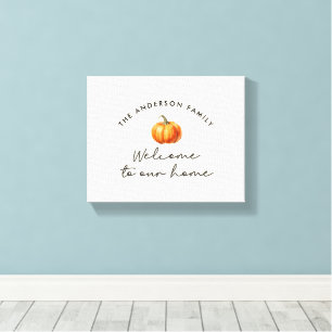 Pumpkin fall autumn welcome to our home decor