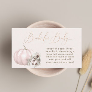 Pumpkin Fall Baby Girl Shower Books for Baby Enclosure Card