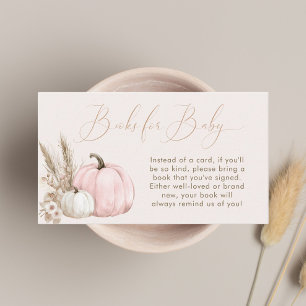 Pumpkin Fall Baby Girl Shower Books for Baby Enclosure Card