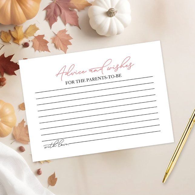 Pumpkin Fall Baby Shower Advice Enclosure Card (Creator Uploaded)