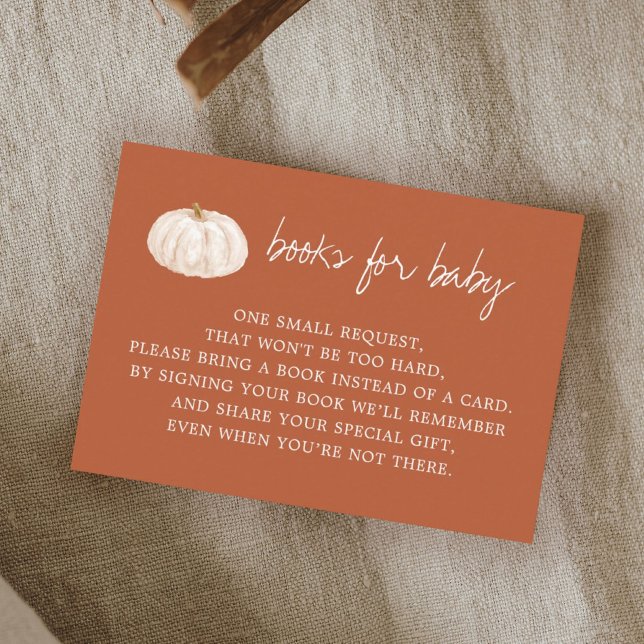 Pumpkin Fall Baby Shower Book Request Enclosure Card (Creator Uploaded)