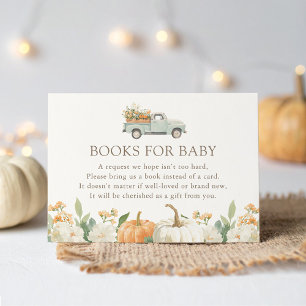 Pumpkin Fall Baby Shower Books for Baby Enclosure Card