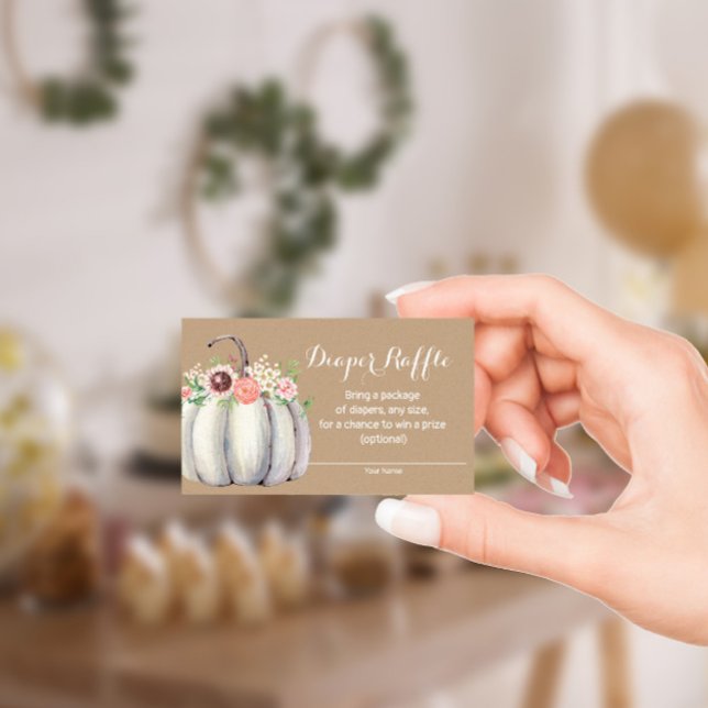 Pumpkin Fall Baby Shower Diaper Raffle Card (Creator Uploaded)