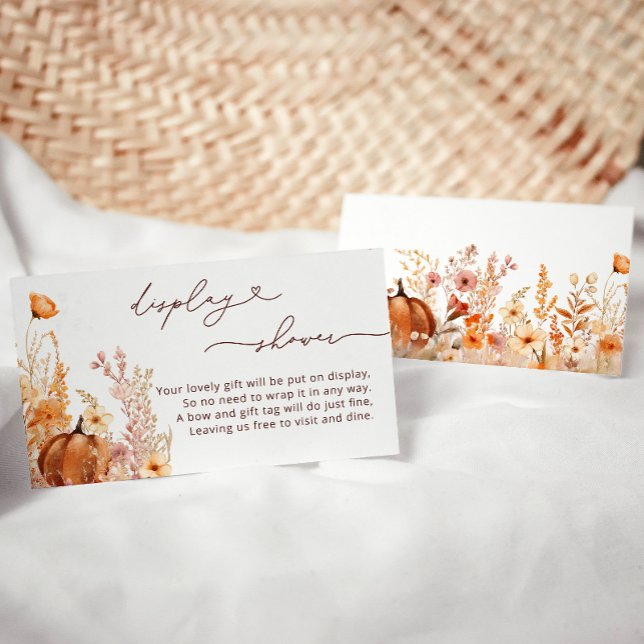 Pumpkin Fall Baby Shower Display Shower Enclosure Card (Creator Uploaded)