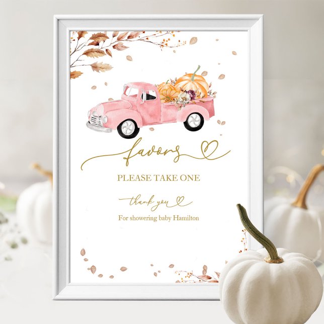 Pumpkin Fall Baby Shower Favours Sign (Creator Uploaded)