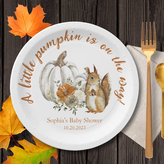 Pumpkin Fall Baby Shower,  Gender Neutral  Paper Plate (Creator Uploaded)