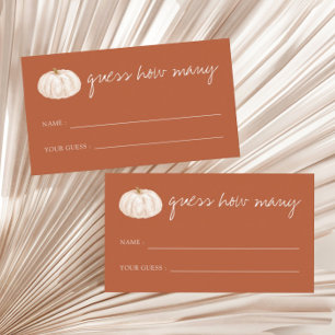 Pumpkin Fall Baby Shower Guess How Many Enclosure Card