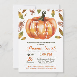 Pumpkin Fall Baby Shower Invitation
