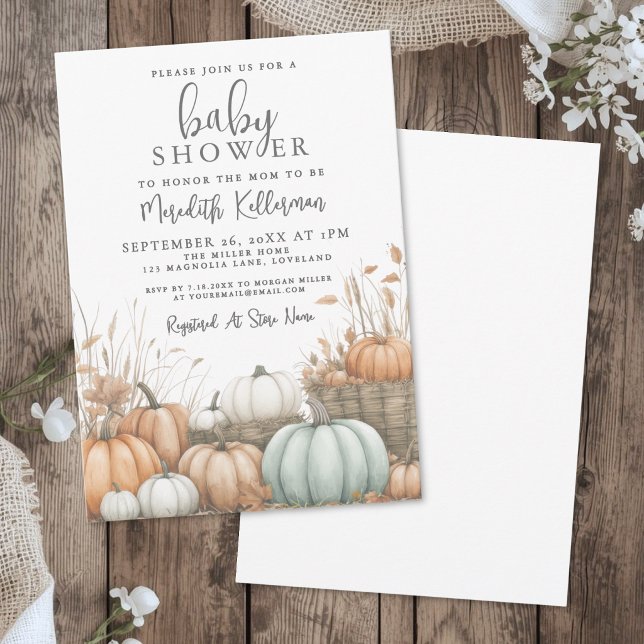 Pumpkin Fall Baby Shower Invitation (Pumpkin Fall Baby Shower Invitation )