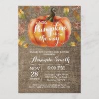 Pumpkin Fall Baby Shower Invitation Burlap