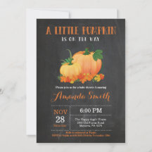 Pumpkin Fall Baby Shower Invitation Chalkboard