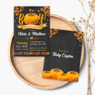 Pumpkin Fall Baby Shower Invitation It's a Boy