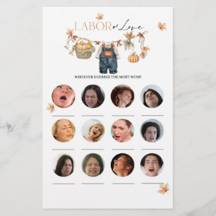 Pumpkin Fall Baby Shower Labour or Love Game
