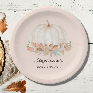 Pumpkin Fall Baby Shower Paper Plate