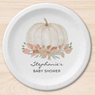 Pumpkin Fall Baby Shower Paper Plate