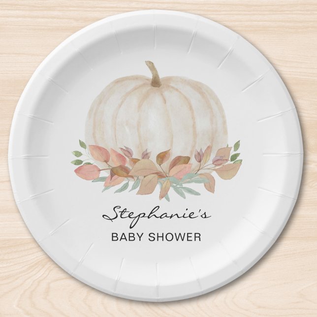 Pumpkin Fall Baby Shower  Paper Plate (Creator Uploaded)