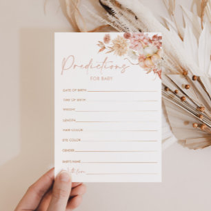 Pumpkin Fall Baby Shower Predictions Game Card