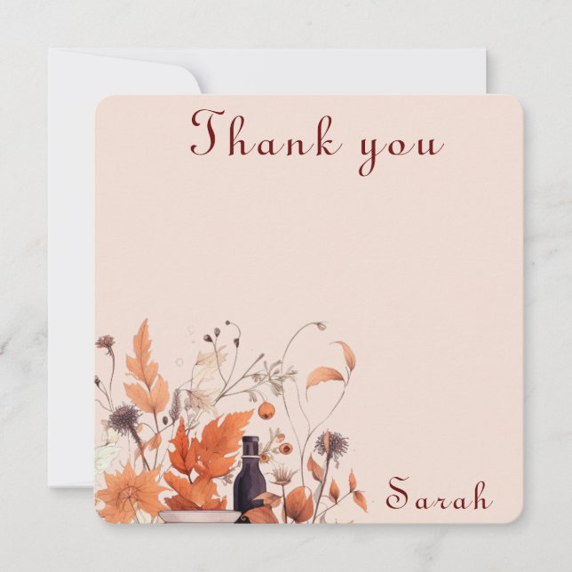  pumpkin fall Baby shower  Thank You Card (Front)