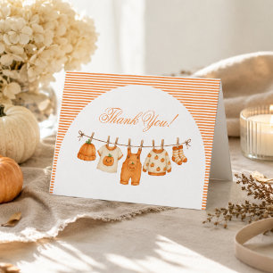 Pumpkin Fall Baby Shower Thank You Card