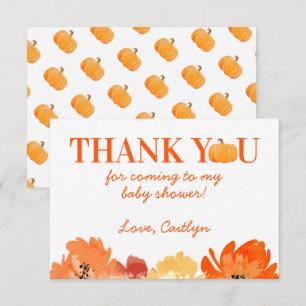 Pumpkin Fall Baby Shower Thank You Card