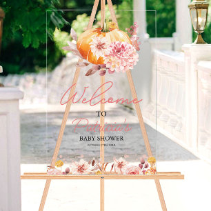 Pumpkin Fall Baby Shower Welcome Sign