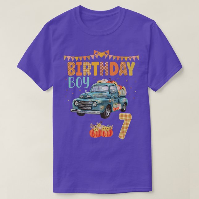 Pumpkin Fall Birthday Vintage Truck Outfits  T-Shirt (Design Front)