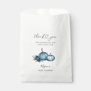 Pumpkin Fall Blue Flower Baby Shower Favour Bag