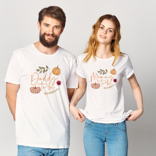 Pumpkin Fall Botanical Mummy to-be Baby Shower T-Shirt