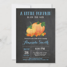 Pumpkin Fall Boy Baby Shower Invitation