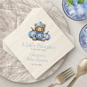 Pumpkin Fall Boy Shower Birthday Napkin