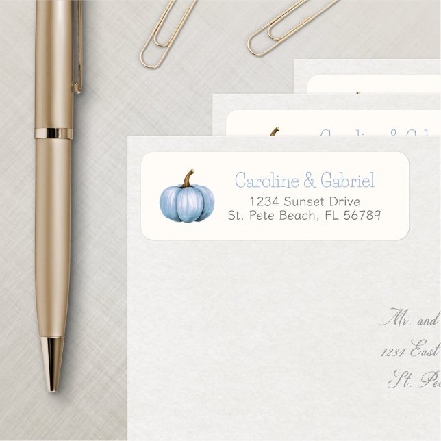 Pumpkin Fall Boy Shower Birthday Return Address Label (Creator Uploaded)