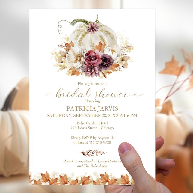 Pumpkin Fall Bridal Shower Budget Invitation Flyer (Creator Uploaded)