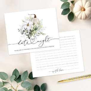 Pumpkin Fall Bridal Shower Date Night Card