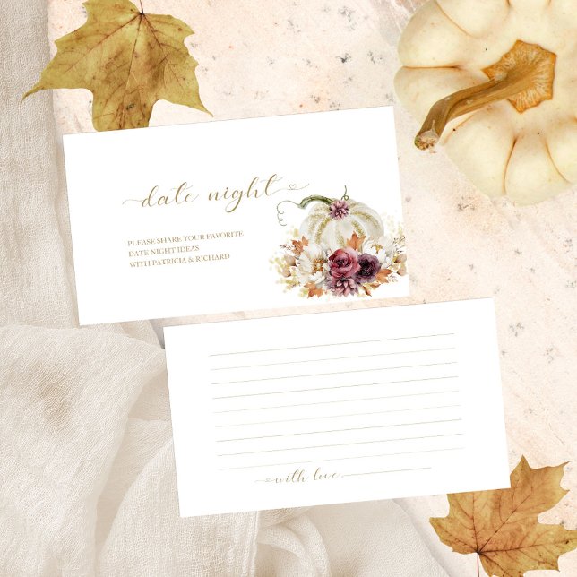 Pumpkin Fall Bridal Shower Date Night Cards (Creator Uploaded)