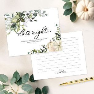 Pumpkin Fall Bridal Shower Date Night Cards