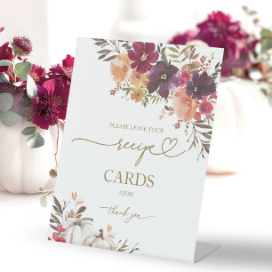 Pumpkin Fall Bridal Shower Recipe Card Sign