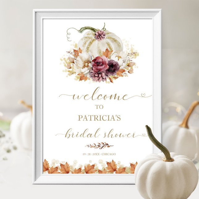 Pumpkin Fall Bridal Shower Welcome  Poster (Creator Uploaded)