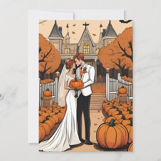 pumpkin fall engagement party invitations (Front)