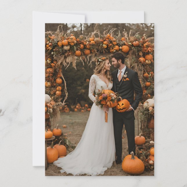 pumpkin fall engagement party invitations (Front)