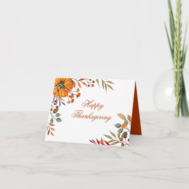 Pumpkin Fall foliage Thanksgiving Company Card (Front)