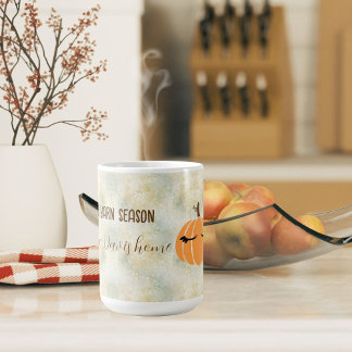Pumpkin fall foliage yarn season coffee mug