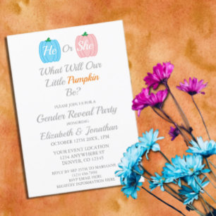 Pumpkin Fall Gender Reveal Invitation