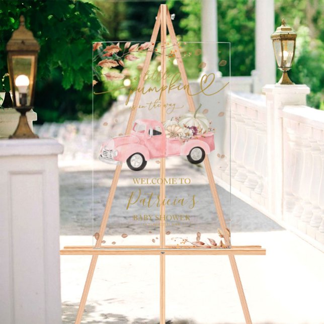 Pumpkin Fall Girl Baby Shower Welcome Sign (Creator Uploaded)