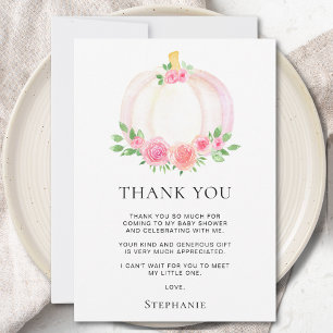 Pumpkin Fall Girl's Baby Shower Thank You