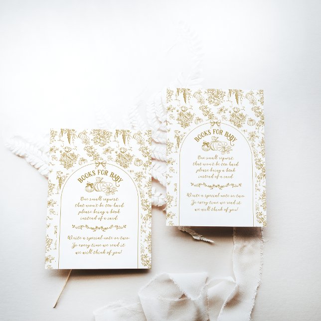 Pumpkin Fall Gold Whimsical Floral Baby Shower Enclosure Card (Creator Uploaded)