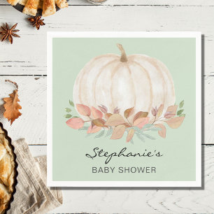 Pumpkin Fall Green Baby Shower  Napkin